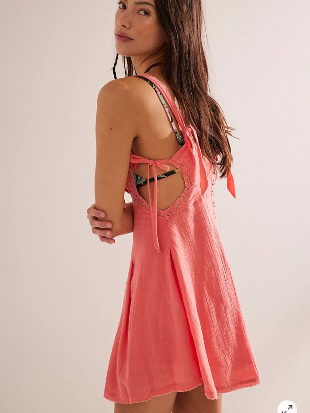 Free People Vivi Side Tie Fit & Flare Mini Dress